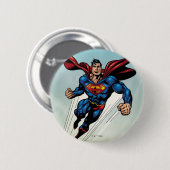 Badge Rond 5 Cm Superman saute vers le haut (Devant & derrière)