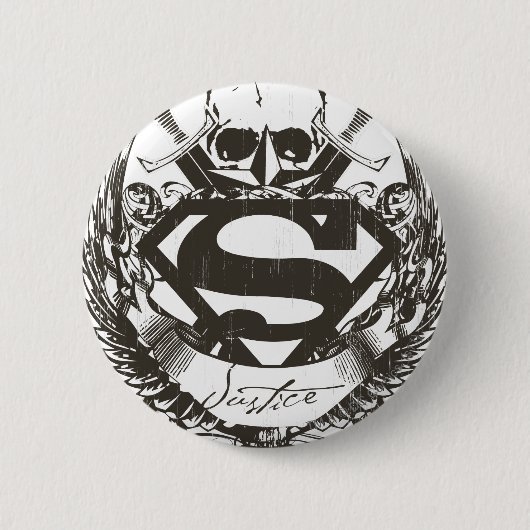 Badge Rond 5 Cm Superman Stylisé | Logo Justice (Devant)
