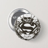 Badge Rond 5 Cm Superman Stylisé | Logo Justice (Devant & derrière)