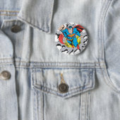 Badge Rond 5 Cm Superman Tears Thru (En situation)