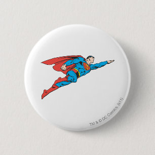 Badge Rond 5 Cm Superman volant à droite