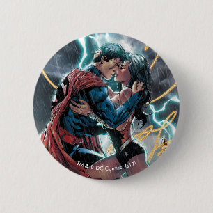 Badge Rond 5 Cm Superman/Wonder Woman Comic Art promotionnel