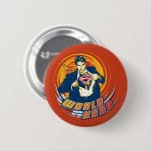 Badge Rond 5 Cm Superman World Hero (Devant & derrière)