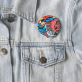 Badge Rond 5 Cm Superman X-Ray Vision (En situation)
