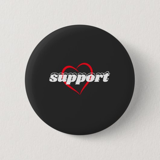 Badge Rond 5 Cm Support Heart Design – Red Love Symbol with Bold (Devant)