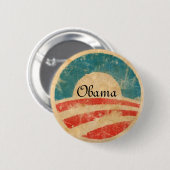 Badge Rond 5 Cm Support pour le changement, Obama (Devant & derrière)