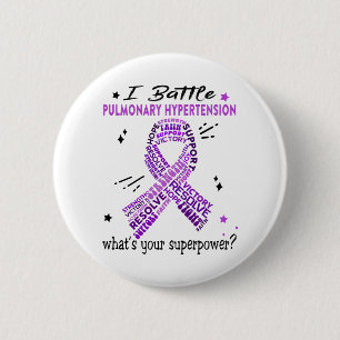 Badge Rond 5 Cm Support Pulmonaire Hypertension Guerrier Cadeaux