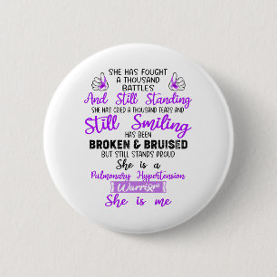 Badge Rond 5 Cm Support Pulmonaire Hypertension Guerrier Cadeaux