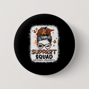Badge Rond 5 Cm Support Squad Messy Bun Butterfly Orange Ribbon Le