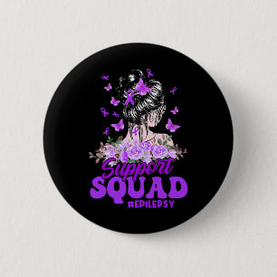 Badge Rond 5 Cm Support Squad Messy Bun Papillon Purple Ribbon Ep