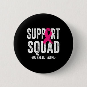Badge Rond 5 Cm Support Squad Pink Ribbon Warrior Breast Cancer Aw