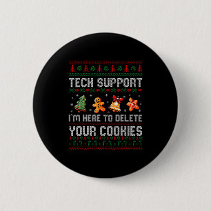Badge Rond 5 Cm Support Technique de Noël Ici Pour Supprimer les C