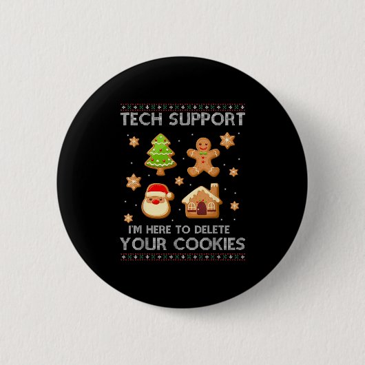 Badge Rond 5 Cm Support Technique De Noël Ici Pour Supprimer Les C (Devant)