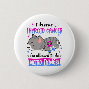 Badge Rond 5 Cm Support Thyroide Cancer Awareness Ribbon