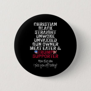 Badge Rond 5 Cm Supporter chrétien noir droit de Trump non-éveillé
