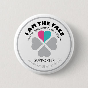Badge Rond 5 Cm *Supporter* JE SUIS le bouton rose et bleu de