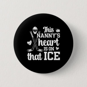 Badge Rond 5 Cm Sur cette nounou de hockey sur glace grand-mère jo