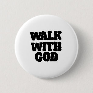 Badge Rond 5 Cm Sur le dos marche avec Jésus Dieu chrétien hommes