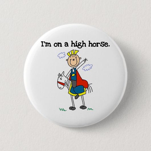 Badge Rond 5 Cm Sur un haut cheval (Devant)