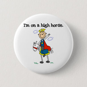 Badge Rond 5 Cm Sur un haut cheval