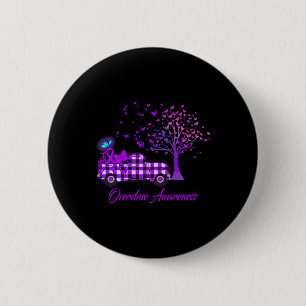 Badge Rond 5 Cm Surdose de sensibilisation Beurre-ruban violet