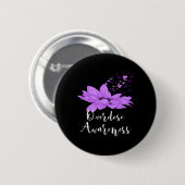 Badge Rond 5 Cm Surdose de tournesol violet de papillon (Devant & derrière)