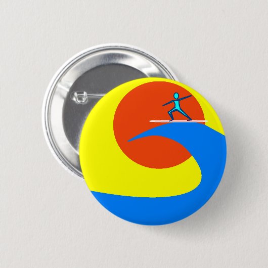 Badge Rond 5 Cm Surf (Devant & derrière)
