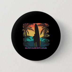 Badge Rond 5 Cm Surf de palmiers de l'île de Sullivan en Caroline
