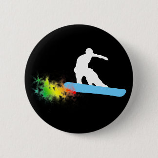 Badge Rond 5 Cm surf des neiges. arc-en-ciel
