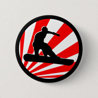 Badge Rond 5 Cm surf des neiges. rayons rouges