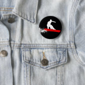 Badge Rond 5 Cm surf des neiges. rouge (En situation)