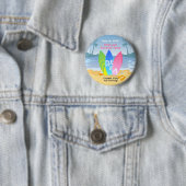 Badge Rond 5 Cm Surf Fille fête d'anniversaire (En situation)