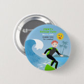 Badge Rond 5 Cm Surf garçon fête d'anniversaire (Devant & derrière)