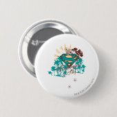 Badge Rond 5 Cm Surf Supergirl (Devant & derrière)