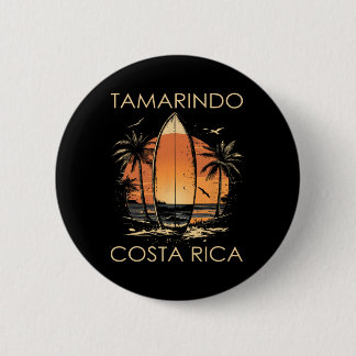 Badge Rond 5 Cm Surfboarder Tamarindo Costa Rica Beach Surfing Sur