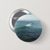 Badge Rond 5 Cm Surfer à la plage d'océan (Devant & derrière)