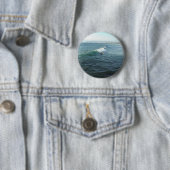 Badge Rond 5 Cm Surfer à la plage d'océan (En situation)