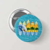 Badge Rond 5 Cm Surfer et planches de surf (Devant & derrière)