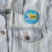Badge Rond 5 Cm Surfer et planches de surf (En situation)