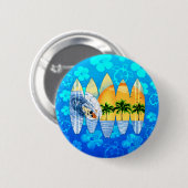 Badge Rond 5 Cm Surfer et planches de surf (Devant & derrière)