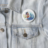 Badge Rond 5 Cm Surfer hawaïen (En situation)