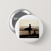 Badge Rond 5 Cm surfer la coupure (Devant & derrière)