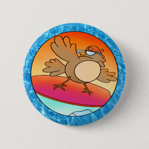 Badge Rond 5 Cm Surfeur d'été