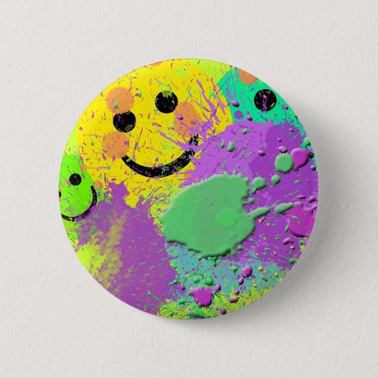 BADGE ROND 5 CM SURPRISE DE PEINTURE DE VISAGE (Devant)