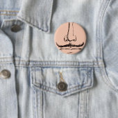 Badge Rond 5 Cm Surrealist Pinback de moustache (En situation)