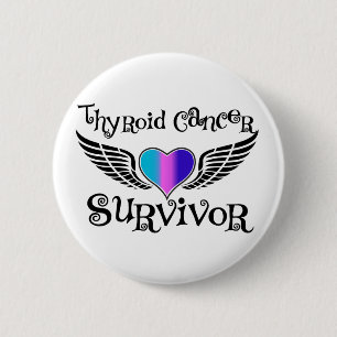 Badge Rond 5 Cm Survivant de cancer de la thyroïde