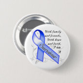 Badge Rond 5 Cm Survivant de cancer du colon (Devant & derrière)
