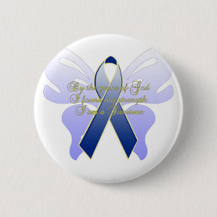 BADGE ROND 5 CM SURVIVANT DE CANCER DU COLON