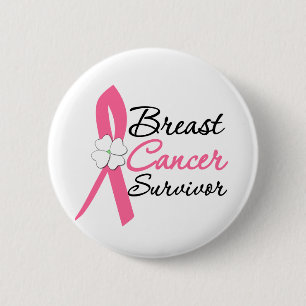 Badge Rond 5 Cm Survivant de cancer du sein
