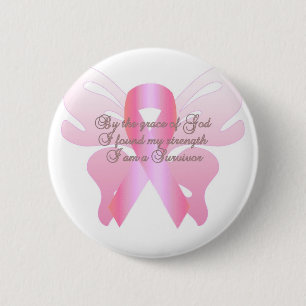 Badge Rond 5 Cm Survivant de cancer du sein